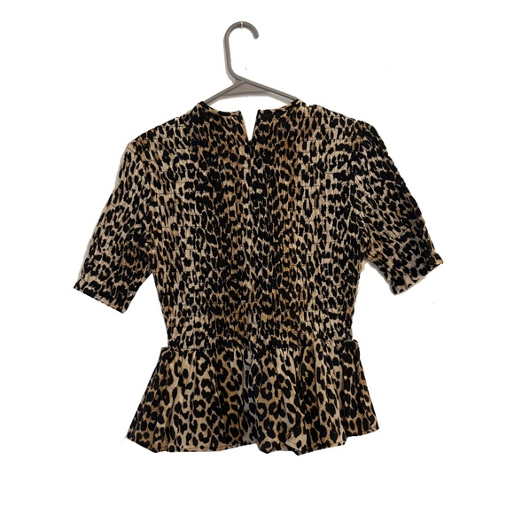 GANNI Animal Print Crew Neck Top size XS/ US 2 - Picture 8 of 9